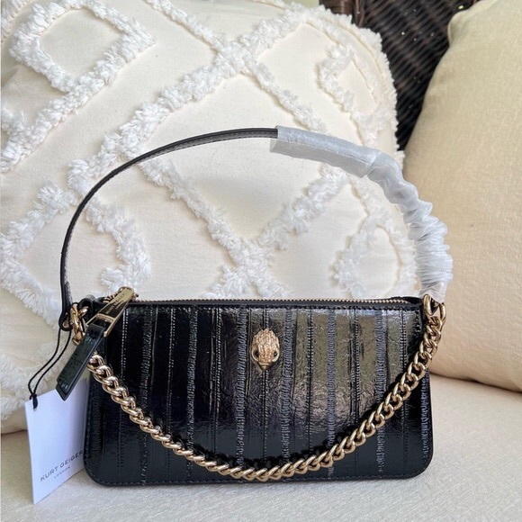 KURT GEIGER LONDON NWT Patent leather Shoreditch Shoulder Pochette Bag - Picture 3 of 16